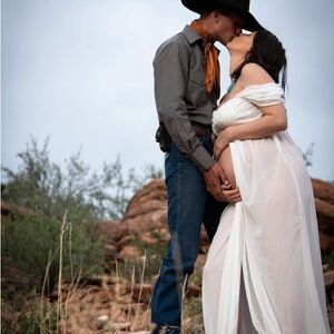 Maternity photo shoot sheer dress | M